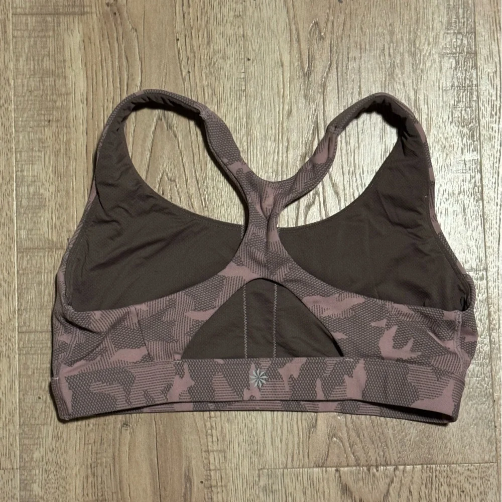 Athleta Camo Jacquard Racerback Sports Bra Mauve Medium